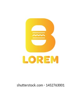 Modern burger logo typography b character