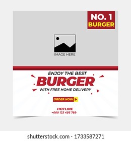 Modern Burger shop offer ad design template , beautiful restaurant style design for offer
