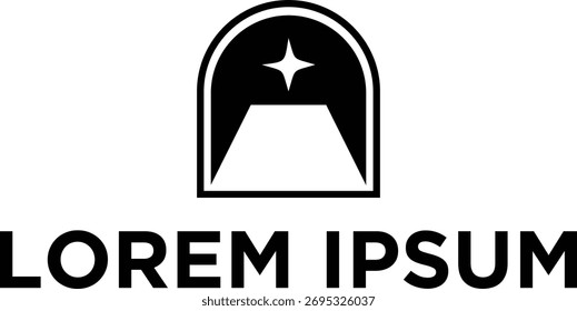 Concepto moderno del logotipo del cementerio