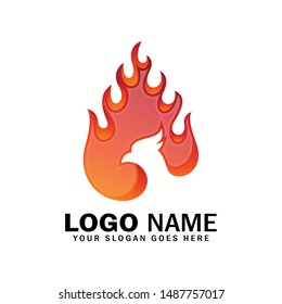 Modern burning phoenix symbol logo template