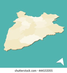 Modern Burundi Three Dimensional Vector Map