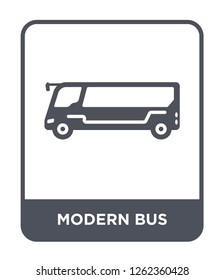 modern bus icon vector on white background, modern bus trendy filled icons from Transportation collection, modern bus simple element illustration