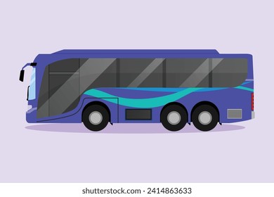 Modern Bus. Land transportation concept Colored flat vector illustration isolated.