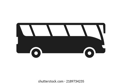 Modernes, einfaches, schwarzes Bussymbol einzeln auf Weiß