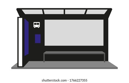 Moderna parada de autobús en un fondo blanco