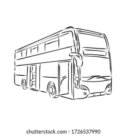 modern bus symbol, outlined vector icon. bus vector sketch illustration