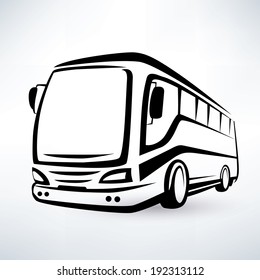 modern bus symbol, outlined vector icon