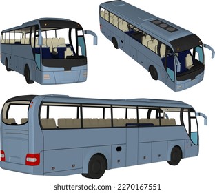 Esbozo vectorial de la ilustración moderna del transporte de bus