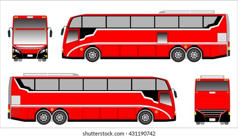 Modern bus vector, sporty bus