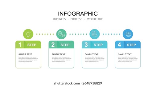 Modern  business  4 step process  infographic timeline.
