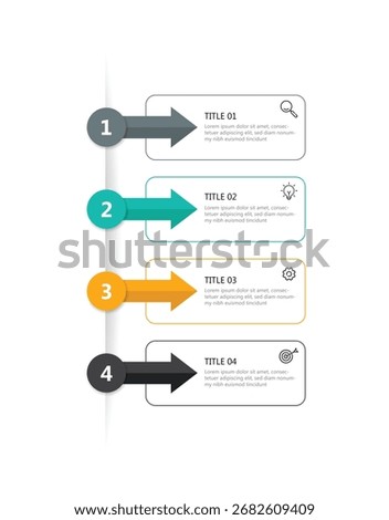 Modern business 4 step process infographic timeline.