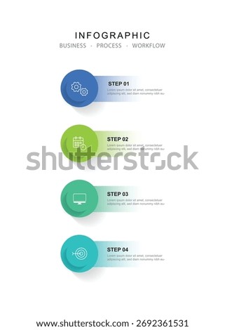 Modern business 4 step process infographic timeline.