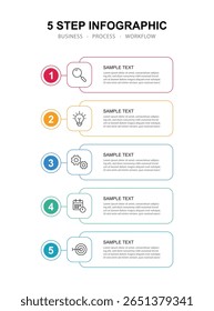  Modern business 5 step process infographic timeline.