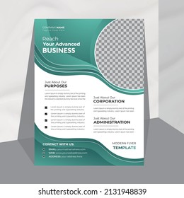 Modern Business Abstract a4 Flyer Design Template or Brochure cover Vector Poster Leaflet Cover Presentation Layout easy to use for Company  
