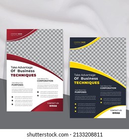 Modern Business Abstract a4 Flyer Design Template or Brochure cover Vector Poster Leaflet Cover Presentation Layout easy to use for Company  
