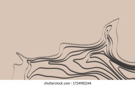 Modern and business abstract design template.Decorative graphic element for card,banner,invitation,cover. Modern shape concept.Trendy 3d landscape background.Paper cut.Stock vector illustration