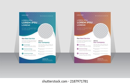 Modern business abstract vector template. flyer design, annual report, poster, with a4 size abstract shapes or two colors scheme.