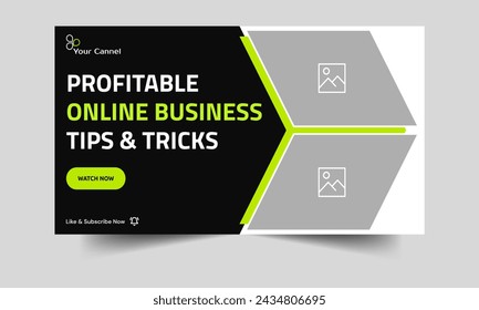 Modern business advice and techniques Designing a video cover banner and business concept strategies vector eps 10 file type, completely editable video thumbnail banner design