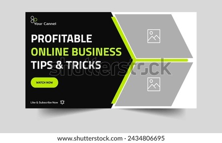 Modern business advice and techniques Designing a video cover banner and business concept strategies vector eps 10 file type, completely editable video thumbnail banner design
