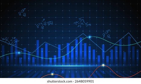 Modern Business Analytics Chart with Global Data Visualization
