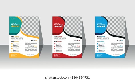 Modern business Annual report brochure layout design template and Leaflet advertising and company multipurpose Business Financial for background Empty copy