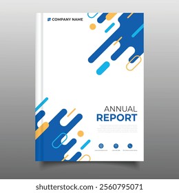 Modern business annual report cover template flyer geometric shape round collection