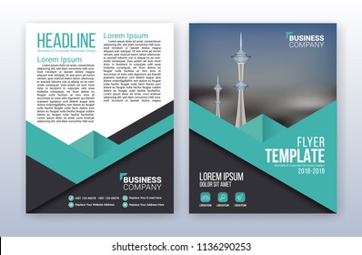 Modern business annual report template. Multipurpose flyter background. 8.5 x 11 inches print media.