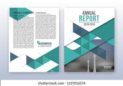 Modern business annual report template. Multipurpose flyter background. 8.5 x 11 inches print media.