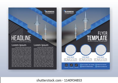 Modern business annual report template. Multipurpose flyter background. 8.5 x 11 inches print media.