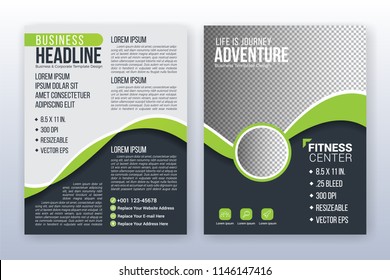 Modern business annual report template. Multipurpose flyter background. 8.5 x 11 inches print media.