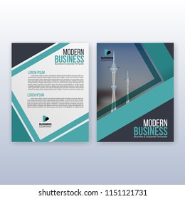 Modern business annual report template. Multipurpose flyer background. 8.5 x 11 inches print media.