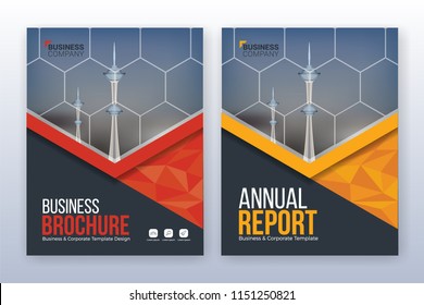 Modern business annual report template. Multipurpose flyer background. 8.5 x 11 inches print media.