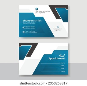 Modern business Appointment card template double sided creative business card layout