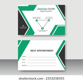 Modern business Appointment card template double sided creative business card layout