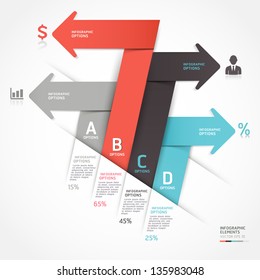 Modern business arrow origami style step up options. Vector illustration. can be used for workflow layout, diagram, number options, web design, infographics.