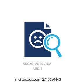Modern Business Audit Document Icon in Flat Blue Corporate Style