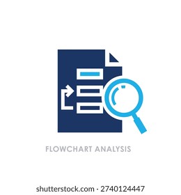 Modern Business Audit Document Icon in Flat Blue Corporate Style