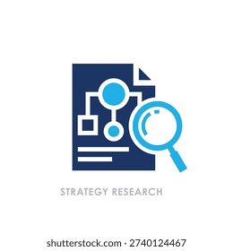 Modern Business Audit Document Icon in Flat Blue Corporate Style