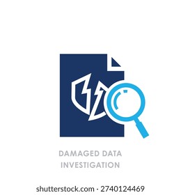 Modern Business Audit Document Icon in Flat Blue Corporate Style