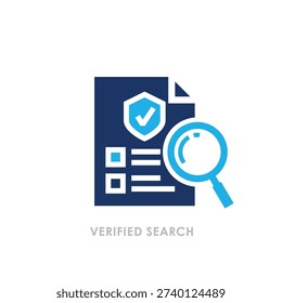Modern Business Audit Document Icon in Flat Blue Corporate Style