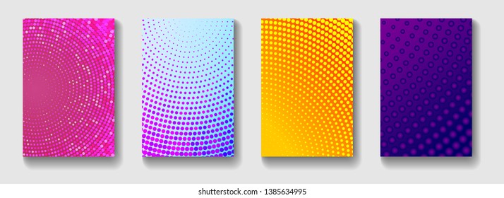 Modern business background template with rounds, circles, dots. Minimal cover design with halftone. Abstract vector design elements. Vector EPS10