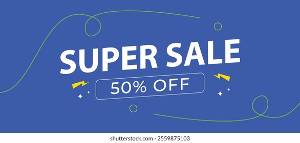 Modern Business Banner Design for Big Sale - 50% Discount Promotion