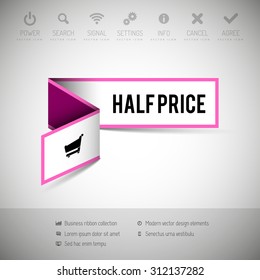 Modern business banner on the gray background. Vector illustration.