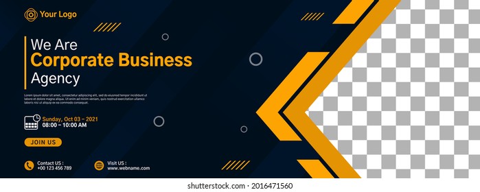 Modern business banner template design for webinar, marketing, online class program, etc