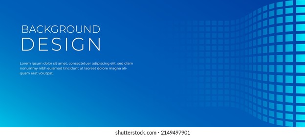 Modern business banner template design. Blue background with square pattern decoration