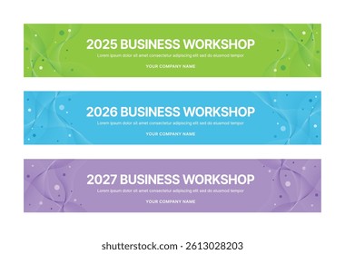 Modern business banner templates with abstract geometric patterns. Perfect for workshops, events, conferences, presentations, or branding projects, combining style and professionalism.
