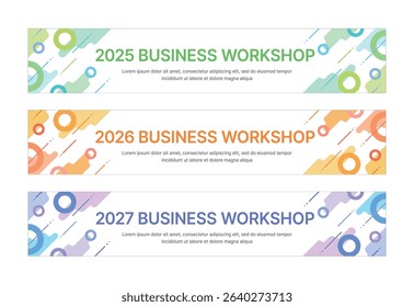 Modern business banner templates with abstract geometric patterns. Perfect for workshops, events, conferences, presentations, or branding projects, combining style and professionalism.