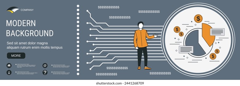 Modern business banner vector design template. Budget planning, financial analytics concept