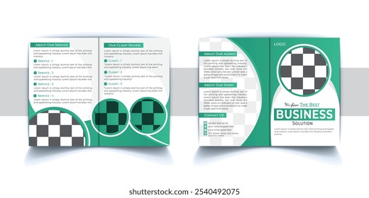 Plantilla moderna de folleto de negocios bifold. Diseño de folleto listo para impresión corporativa de Profesional. Empresa, concepto, impresión, a4, marketing, promoción, marca, marca y Vector.