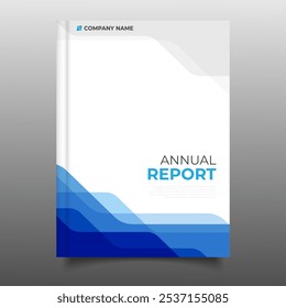 Design de folheto de modelo de cobertura de relatório anual azul empresarial moderno